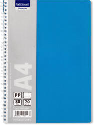 PAPERLAND Caiet cu spirala A4, 80 file, matematica, coperta plastic, PAPERLAND PP400 albastru