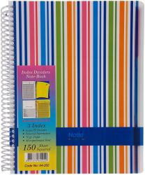 NOTTE Caiet cu spirala A5, 150 file, 3 separatoare, NOTTE World of Colours matematica