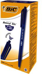 BIC Pix cu mecanism BIC Round Stic Clic, scriere albastra, 20 buc/set