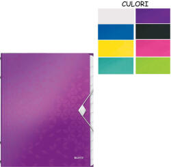 Leitz Mapa plastic cu 12 separatoare, LEITZ WOW 4634 verde