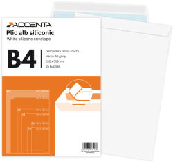 ACCENTA Plic B4 alb siliconic, 25 buc/set, ACCENTA