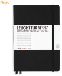 LEUCHTTURM1917 Caiet cu elastic A5, 125 file, dictando, LEUCHTTURM1917 negru