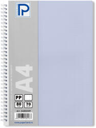 PAPERLAND Caiet cu spirala A4, 80 file, matematica, coperta plastic, PAPERLAND PP400 lila