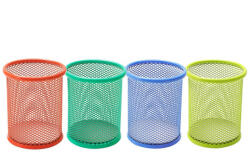 DELI Suport instrumente de scris metalic, forma cilindrica, DELI Mesh Vivid