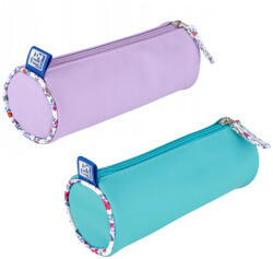 OXFORD Penar etui neechipat, 1 fermoar, OXFORD Floral Pastel turcoaz Penar