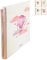 Keskin Color Caiet cu spirala 21.5x28 cm, 80 file, coperta carton rigid, KESKIN COLOR La Plume Balloons dictando