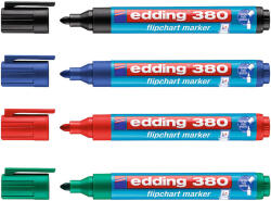 edding Marker pentru hartie flipchart, varf rotund, EDDING 380, 4 buc/set