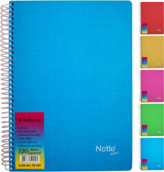NOTTE Caiet cu spirala A4, 120 file, 3 separatoare, matematica, NOTTE Select