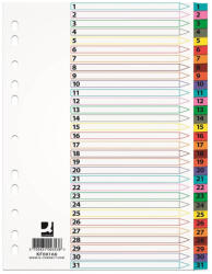 Q-CONNECT Index carton Mylar, numeric 1-31, margine color, Q-CONNECT