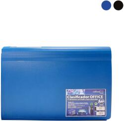 OFFICE BOX Mapa din plastic cu burduf 13 compartimente cu clapeta OFFICE BOX albastru