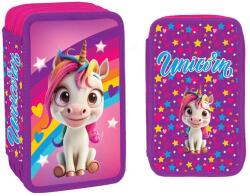 S-Cool Penar fete, echipat cu 39 piese, 3 fermoare, S-COOL Happy Unicorn Penar