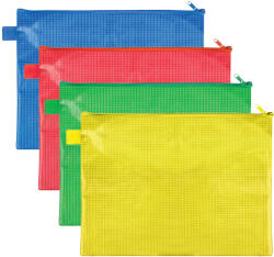 VELOFLEX Mapa din plastic A4, cu fermoar, VELOFLEX Mesh Color verde