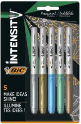 BIC Marker permanent BIC Intensity Metallic, 5 culori/set