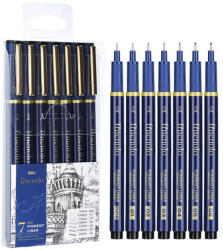 Deli Liner grafic varf 0.2-0.5 mm, DELI 909, 7 buc/set