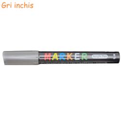 M&G Marker cu vopsea acrilica, varf rotund 2 mm, M-G gri inchis