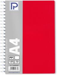 PAPERLAND Caiet cu spirala A4, 120 file, matematica, coperta plastic, PAPERLAND PP400 rosu