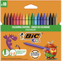 BIC Creioane cerate BIC Kids Plastidecor, 18 culori/set