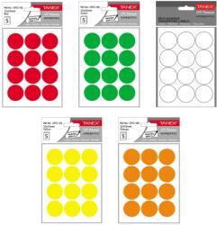 Tanex Etichete autocolante rotunde, 32 mm, TANEX, 60 buc/set verde