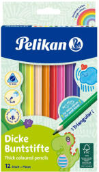Pelikan Creioane colorate triunghiulare, groase, 12 buc/set PELIKAN Dicke