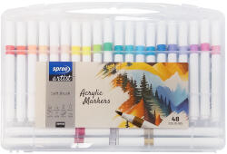 SPREE Marker varf pensula cu vopsea acrilica SPREE Artist 58158, 48 culori/set