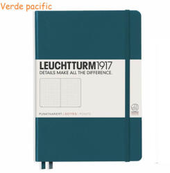 LEUCHTTURM1917 Caiet cu elastic A5, 125 file, LEUCHTTURM1917 Points verde pacific