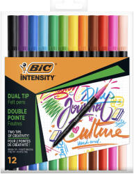 BIC Carioci lavabile cu varf dublu BIC Intensity, 12 culori/set