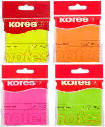 KORES Notes autoadeziv 75x75 mm, 100 file, KORES Neon roz