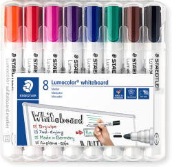 STAEDTLER Whiteboard marker varf rotund, 8 buc/set, STAEDTLER Lumocolor