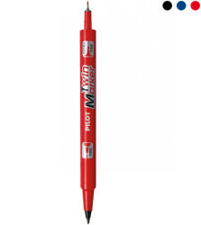 Pilot Marker permanent, 2 capete, PILOT Twin Begreen rosu