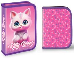 S-Cool Penar fete neechipat, cu fermoar si 2 clapete, S-COOL Kitty love Penar