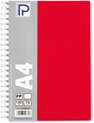PAPERLAND Caiet cu spirala A4, 120 file, dictando, coperta plastic, PAPERLAND PP400 rosu
