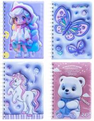  Carnet cu modele 3D, cu spira, 80 file Fluturasi