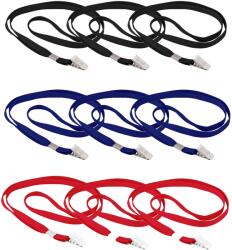 SPREE Snur textil pentru ecuson, cu clips SPREE, 100 buc/set albastru