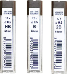 KOH-I-NOOR Mine creion mecanic 0, 5 mm, 12 buc/set, KOH-I-NOOR 4152 B