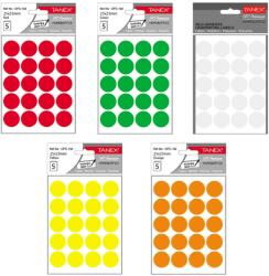 Tanex Etichete autocolante rotunde, 25 mm, TANEX, 100 buc/set verde