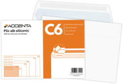 ACCENTA Plic C6 alb siliconic, 25 buc/set, ACCENTA