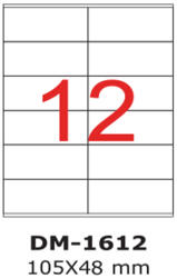 ACCENTA Etichete autocolante albe, colturi drepte, 100 coli/top, ACCENTA 12/A4 (105 x 48 mm)