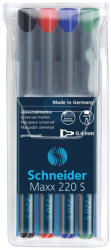 Schneider Marker permanent SCHNEIDER Maxx 220 S, 4 culori/set