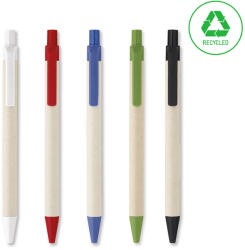  Pix cu mecanism, din carton reciclat, scriere albastra, 0.5 mm albastru