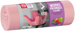 ANA Saci menajeri parfumati, cu urechi, ANA, 35 L, 20 buc/rola fructe de padure