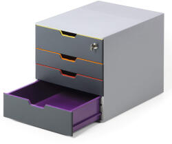 DURABLE Suport documente birou 4 sertare si inchidere cheie, DURABLE Varicolor Dulap arhivare
