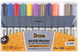 BRONS Marker pictura cu vopsea acrilica 4 mm BRONS BR-4000, 12 buc/set