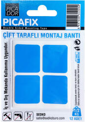 PICADOR Pastile adezive silicon 26x31 mm PICADOR Picafix Blue, 12 bucati/set