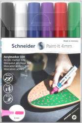 Schneider Marker pictura cu vopsea acrilica, 4 mm, SCHNEIDER Paint-It 320-1, 6 buc/set