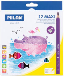 MILAN Creioane colorate hexagonale, groase MILAN Maxi, 12 culori/set