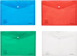 ACCENTA Mapa plastic A4, cu capsa si clapeta in V, ACCENTA verde transparent