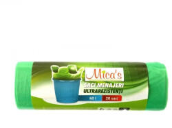 MICA'S Saci menajeri cu urechi MICA'S, 60 L, 20 buc/rola