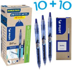 Pilot Set 10 pixuri cu gel, albastre, 0.7 mm, PILOT B2P + 10 rezerve