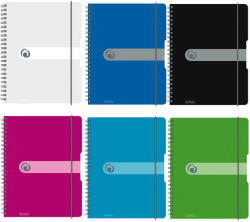 Herlitz Caiet cu spirala A4, 80 file, coperta plastic cu elastic HERLITZ transparent