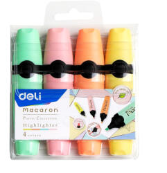 Deli Textmarker pastel DELI Macaron, 4 buc/set
